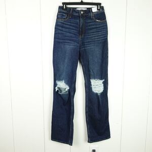 Hollister Jeans Womens Size 27x33 Curvy Ultra High-Rise Dad Distressed NWT